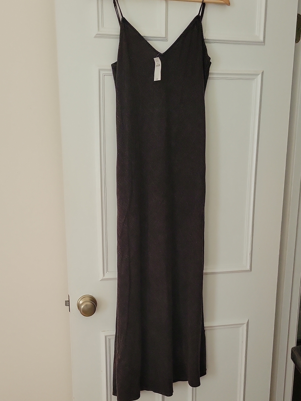 GAP Black Spaghetti-Strap Maxi Slip Dress